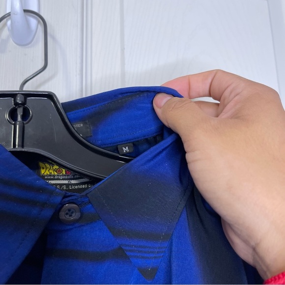 VINTAGE DRAGONBALL Z ANIME VEGETA ALL OVER BUTTON DOWN Sz M - Picture 6 of 7